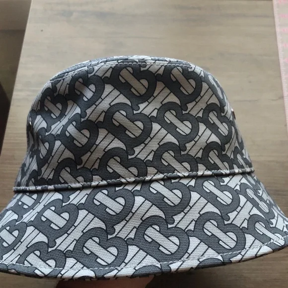 NWT Burberry TB Monogram Gray Bucket Hat size Small - Picture 1 of 9